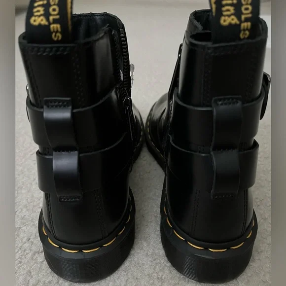 Dr Martens Jaimes Leather Buckle Chelsea Black Combat Boots Size 8Men 9Women - Picture 8 of 9